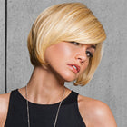 Woman wearing Layered Bob Wig in Rooted Ginger Blonde - View from the front