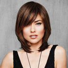 Woman wearing Layered Love Wig in Glazed Hazelnut - View from the front