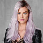 Woman wearing Lilac Frost Wig - View from the front