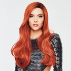 Woman wearing Mane Flame Wig - View from the front