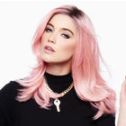 Woman wearing Pinky Promise Wig - View from the front
