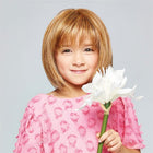 Young girl wearing Pretty In Page Childrens Wig in Ginger Red - View from the front