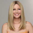 Woman wearing Sleek For The Week Wig in Golden Wheat - View from the front
