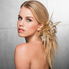 Woman wearing Spiky Clip Extension in Golden Wheat