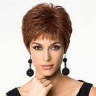 Woman wearing Textured Cut Wig in Glazed Hazelnut - View from the front