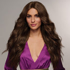 Woman wearing Thrill Seeker Wig in Chocolate Copper - View from the front