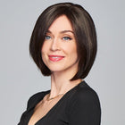Woman wearing Top It Off With Layers Topper in Midnight Brown - View from the front