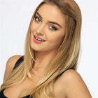 Woman wearing Two Braid Hair Extension in Ginger Blonde - View from the front