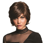 Woman wearing Vintage Volume Wig in Chocolate Copper - View from the front