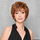 Woman wearing Voluminous Crop Wig in Glazed Cinnamon - View from the front